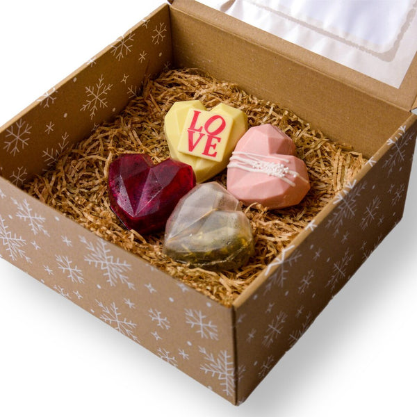 Sada čokoládových a čajových srdíček